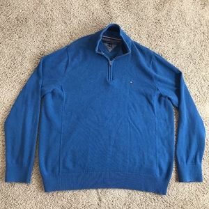 Tommy Hilfiger Blue 1/4 Zip Pullover Sweater XXL